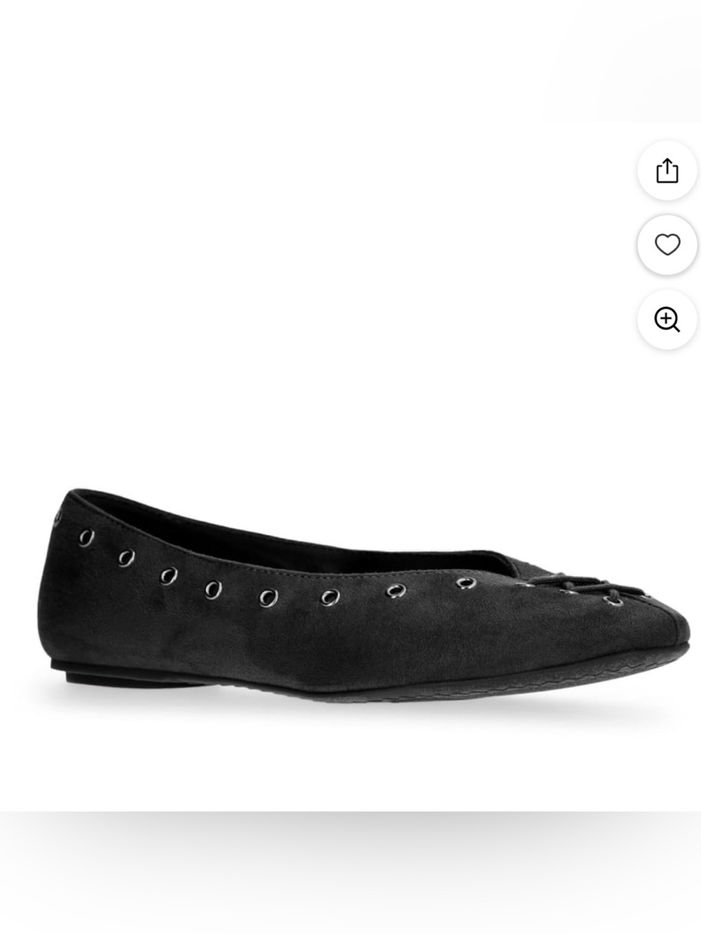 Time and Tru Black  and Tan Ballet Flat with Silver Eyelet Accents, 2 pairs